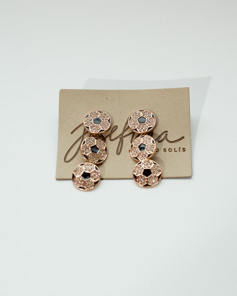 Aretes de balón de futbol con cristales
