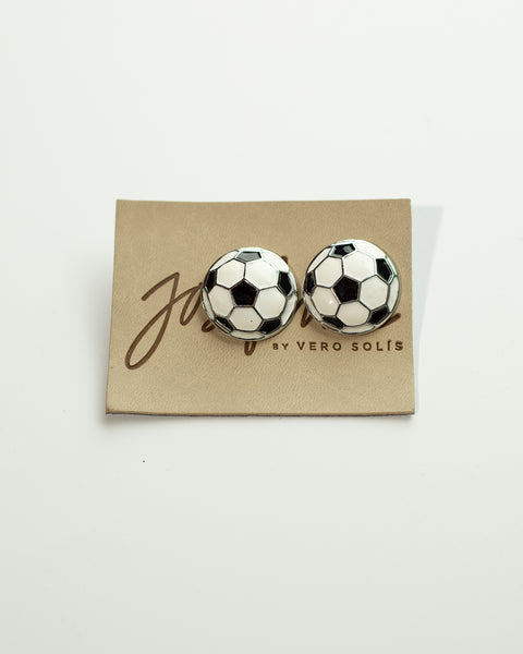 Aretes de balón de futbol mate