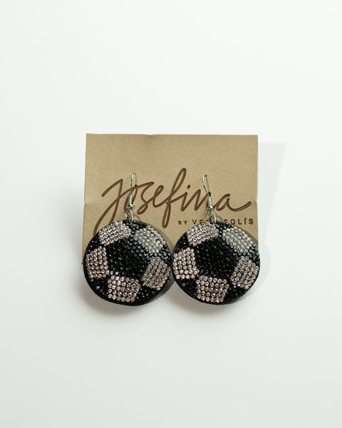 Aretes de balón de futbol con cristales