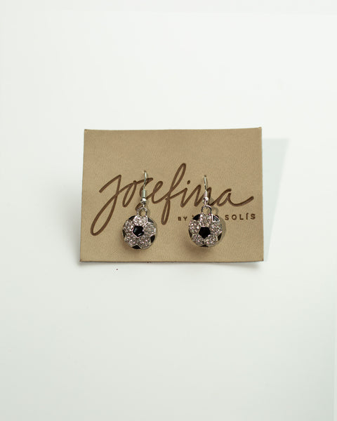 Aretes de balón de futbol con cristales