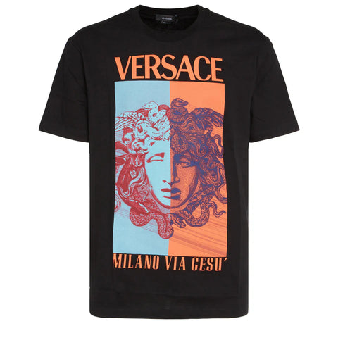 VERSACE Black cotton T-shirt