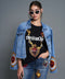 Denim jacket Sagrados Corazones con perlas