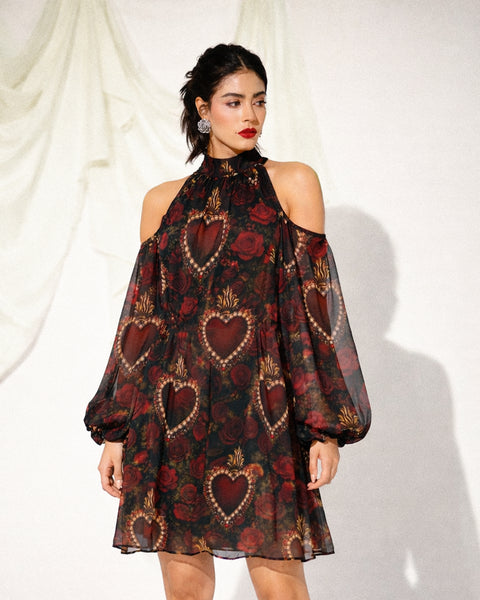 Vestido rosas con corazones