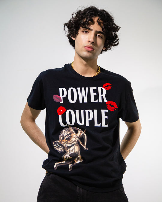 T shirt negra Power Couple
