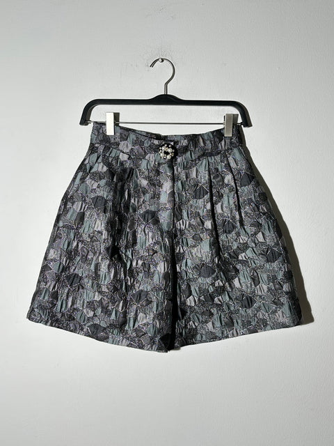 Short gris brocado