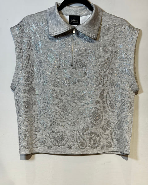 Conjunto Bandana de cristales Gris