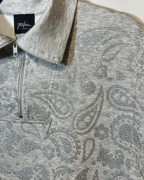 Conjunto Bandana de cristales Gris