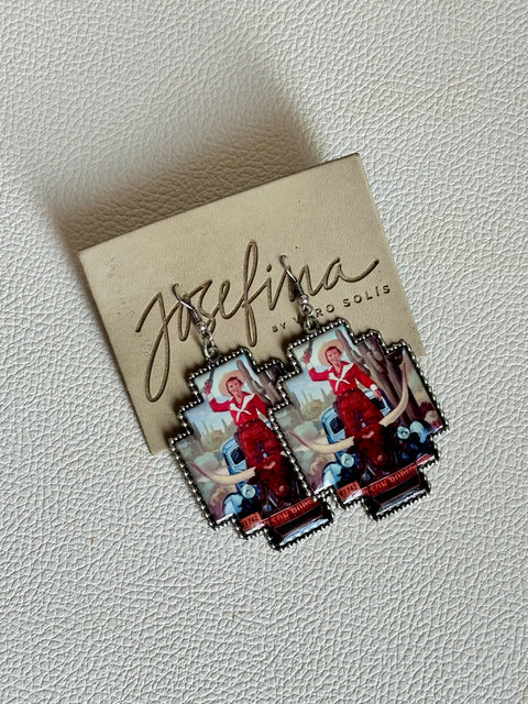 Aretes cowgirl rojos