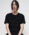 Black t shirt Medallón con cristales