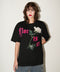 T shirt negra Flor es ser con cristales
