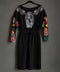 Vestido negro virgen con rosas