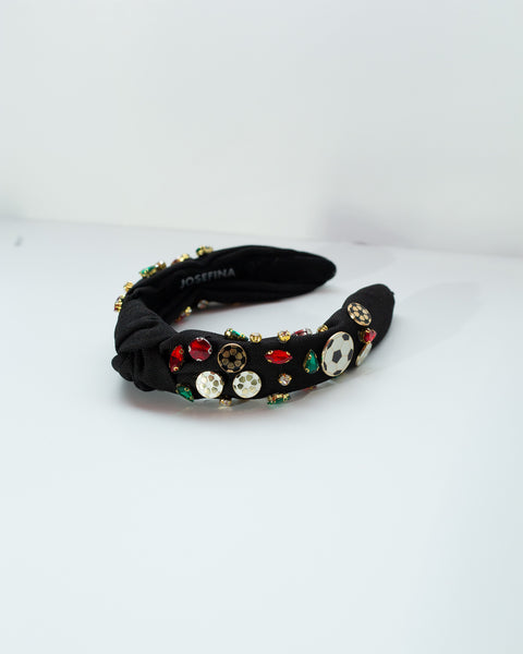 Diadema estilo futbol-Negra