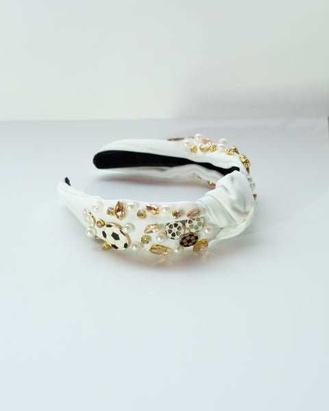 Diadema estilo futbol-Blanca