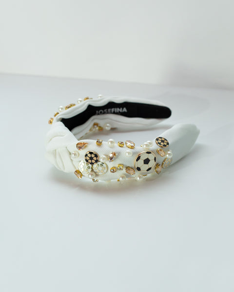Diadema estilo futbol-Blanca