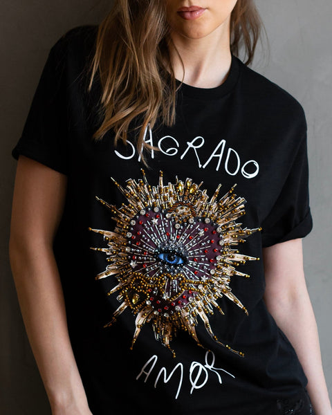 T shirt negra Sagrado Amor
