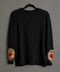Knitted top negro con sagrados corazones