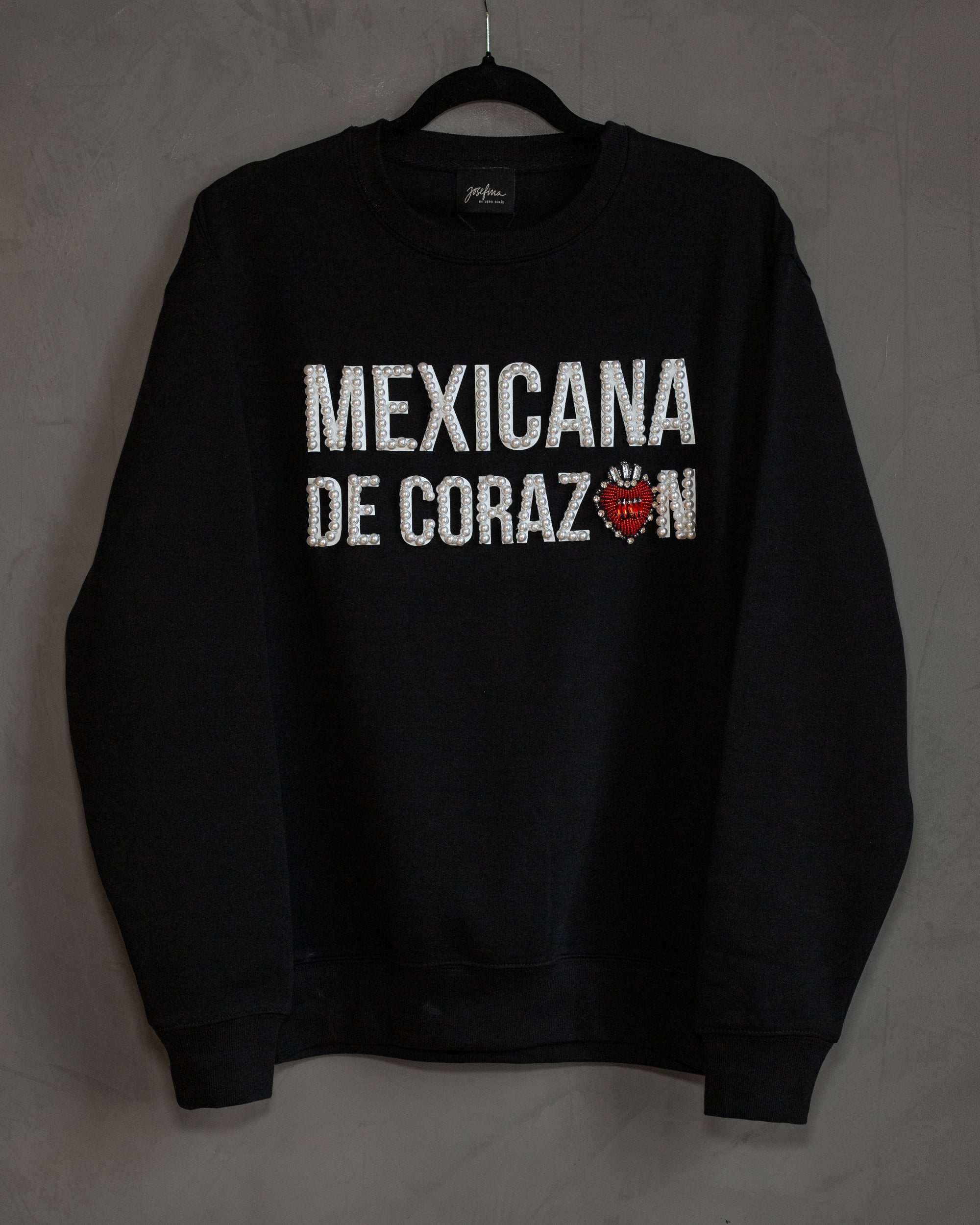 Sweatshirt negra Mexicana de Corazón