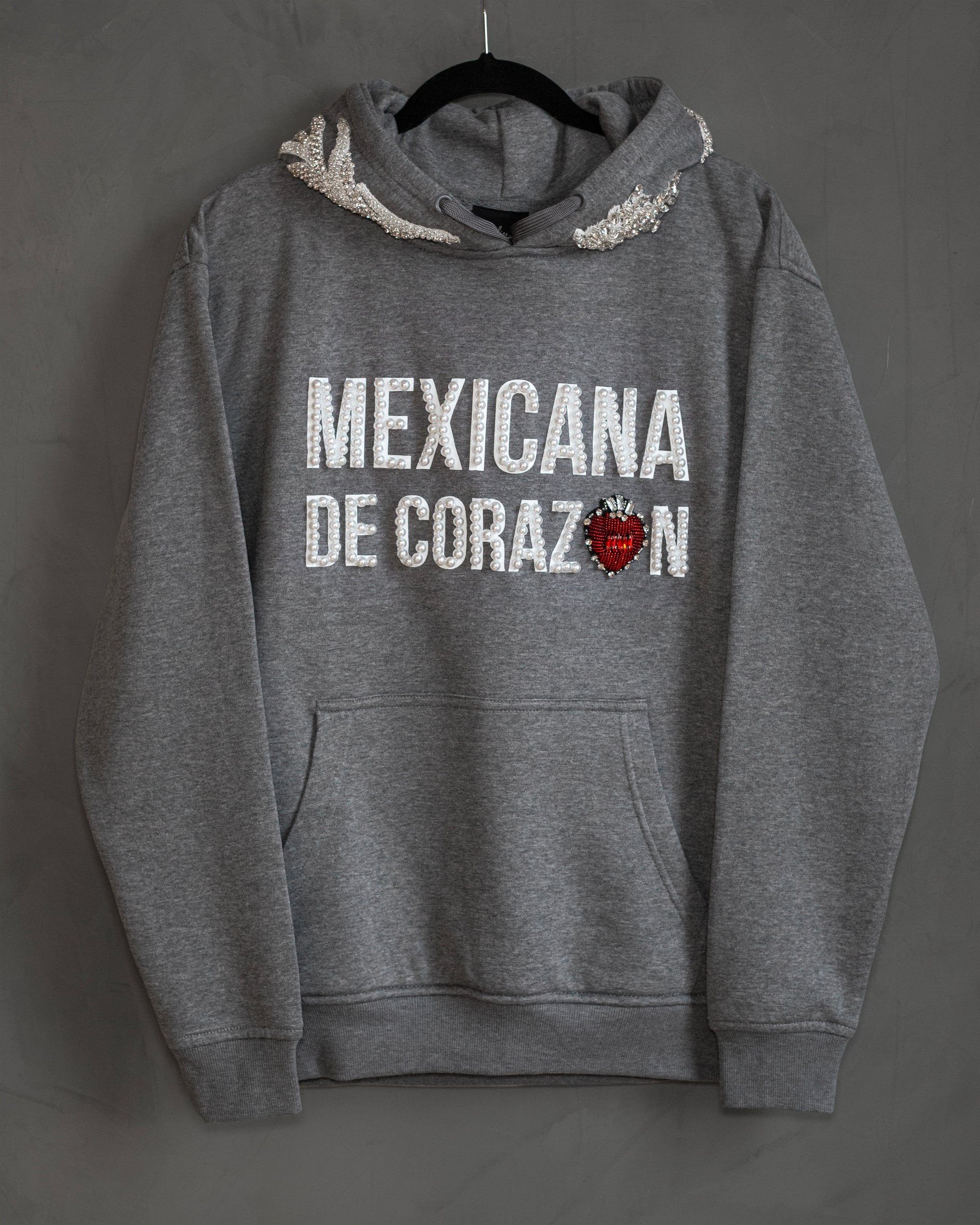 Hoodie gris Mexicana de Corazón