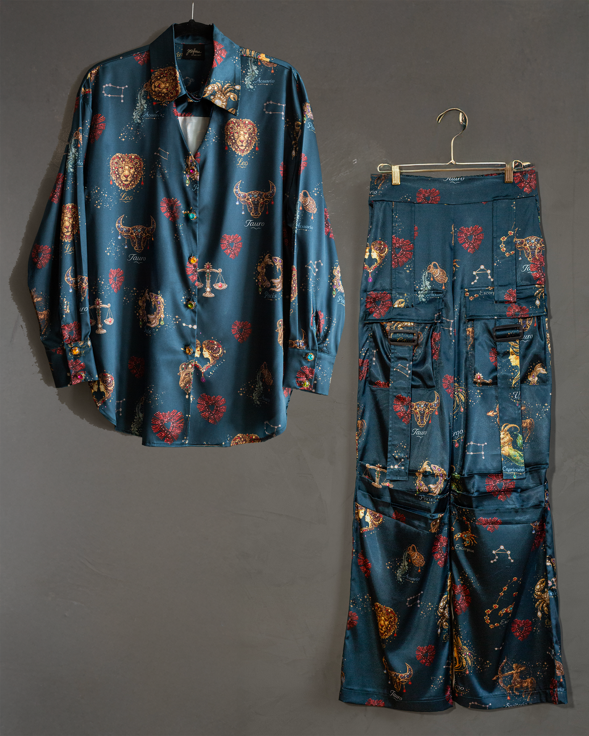 Coordinado satinado zodiaco