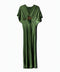 Vestido Largo Satin Verde Corazón Bordado