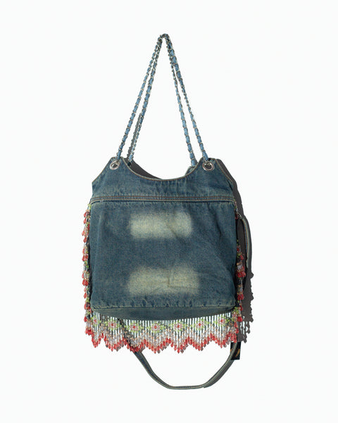 Bolsa Denim Flecos Pedreria