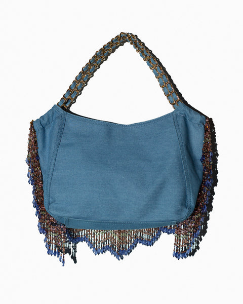 Bolsa Denim Flecos Cristales