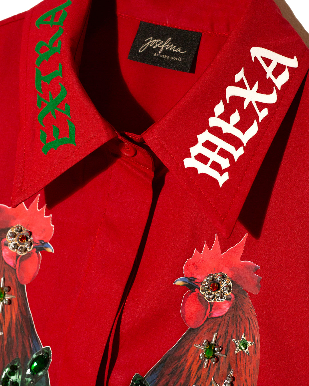 Camisera roja gallos Extra Mexa