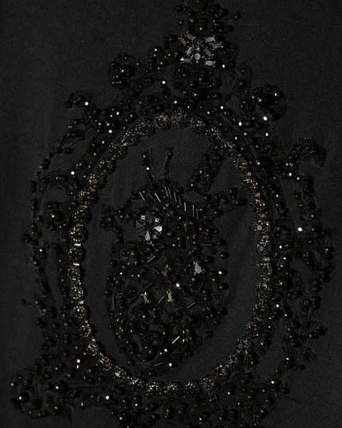 Black t shirt Medallón con cristales