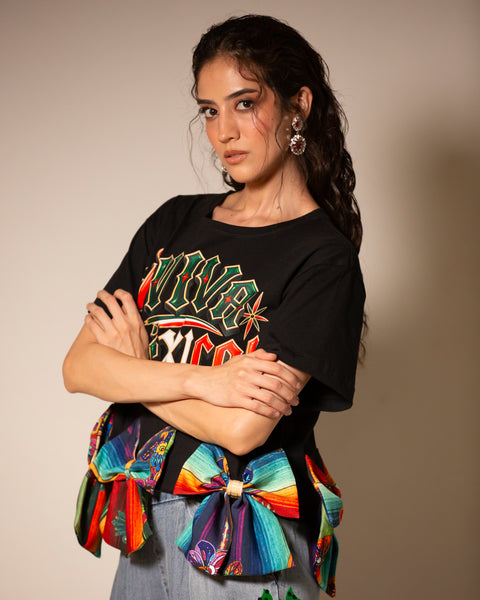 T-shirt Viva México con moños