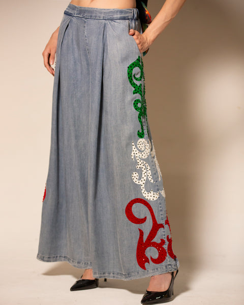 Falda pantalon de mezclilla