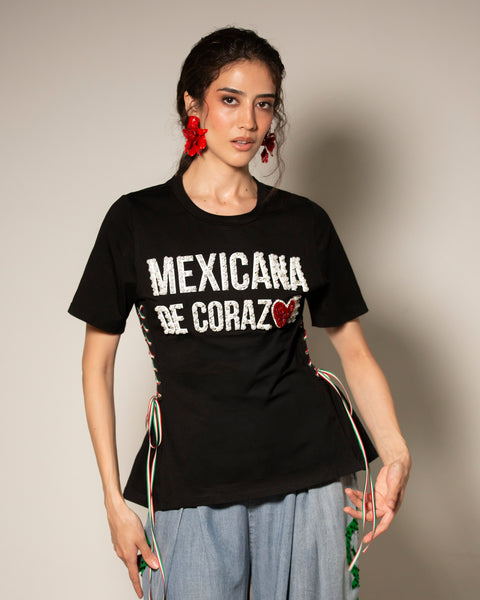 T-shirt Mexicana de corazón