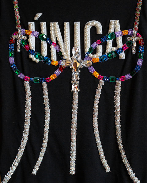 T shirt negra corset "Única"