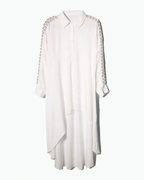Camisera blanca con Ojillos en manga