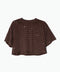 Camiseta crop Café con cristales