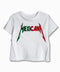 Tee blanca Mexicana verde y rojo