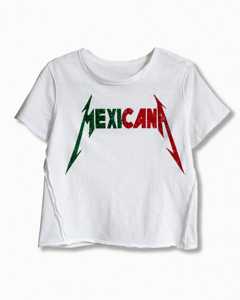 Tee blanca Mexicana verde y rojo