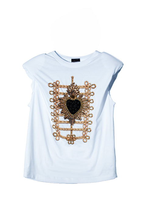 Heart White Tee