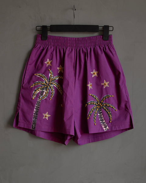 Short morado palmeras