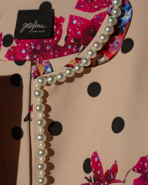 Polkadot Beige Blazer