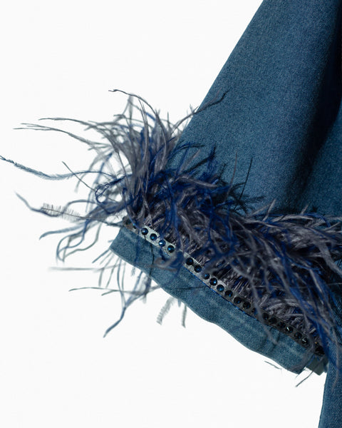 Camisa Denim Plumas Azules