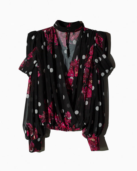 Polkadot Camisa Negra