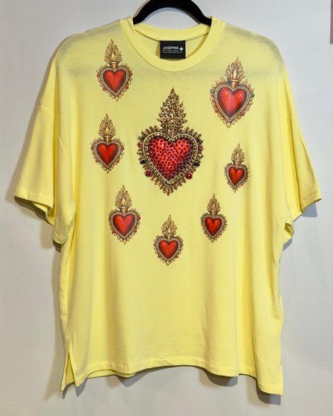 Conjunto amarillo de corazones