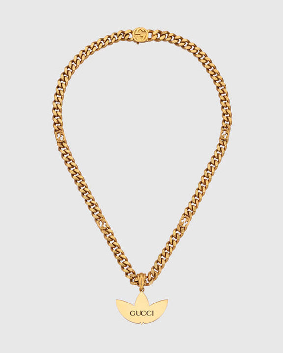 Gucci x adidas Gourmette Trefoil Pendant Necklace Small
