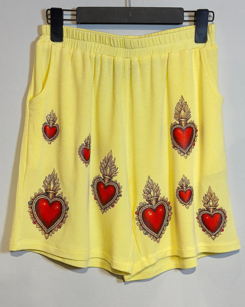 Conjunto amarillo de corazones