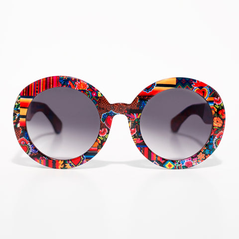 PINK PATCHWORK JOSEFINA SUNGLASSES / negro