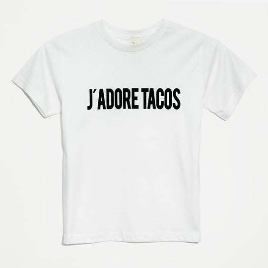 T shirt blanca J´adore Tacos kids