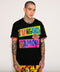 T-SHIRT NEGRA “TIANGUIS DEL AMOR” CON MANGA NARANJA