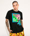 T SHIRT NEGRA “PELIGROSO AMOR” CON FLORES